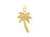 14k Solid Yellow Gold & Diamond Palm Tree Charm, (14K-DCH-856)